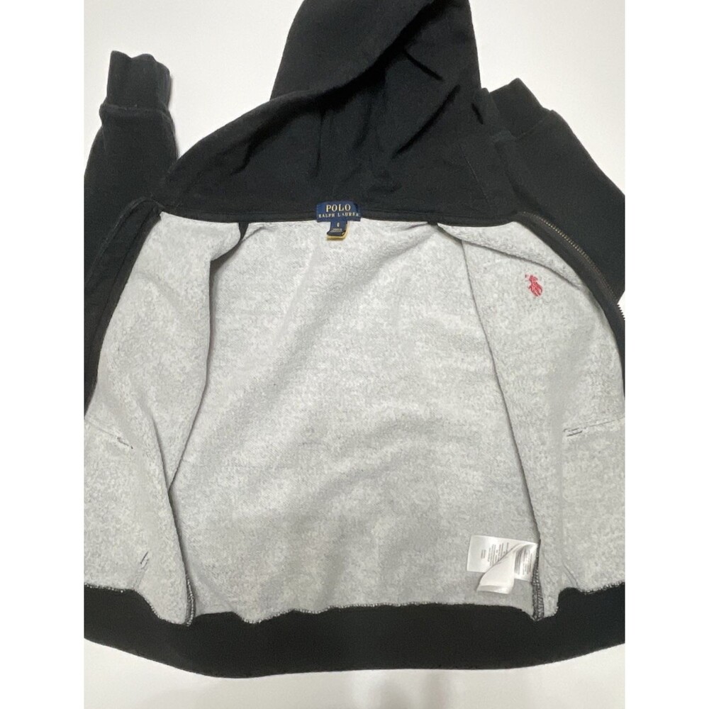 Polo Ralph Lauren Boys Hoodie Jacket Dark Gray Embroidered Pony Full Zip Size 6 - Picture 6 of 8
